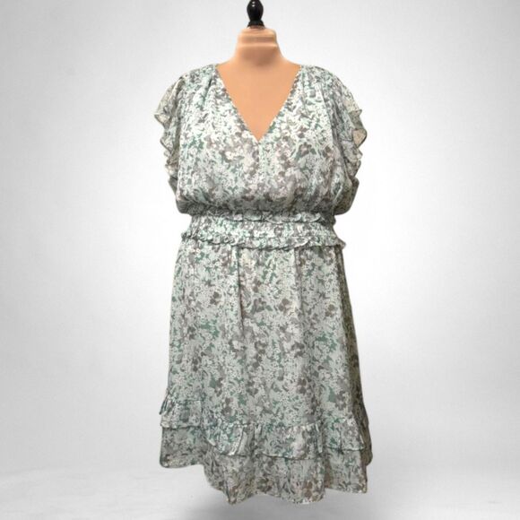 ESTELLE Plus Olivia Floral Print Ruffle Dress, NWT! Size 3X/22W - Picture 1 of 8